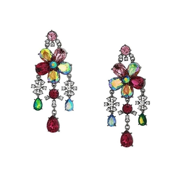 RARE NWT Betsey Johnson large Flower Earrings - Picture 2 of 4